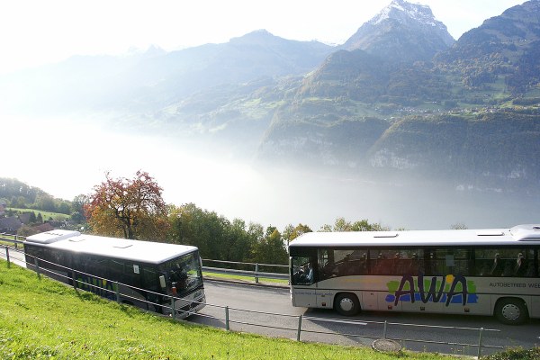 Amden AWA Bus Strasse Weesen-Amden Verkehr Anreise Busverkehr